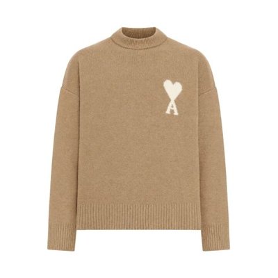 AMI Paris Ami de Cœur 圆领毛衣 Ecru 色 XS/S/M/L
