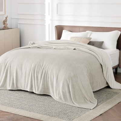 Bedsure 法兰绒珊瑚绒毯 220×240cm 米色