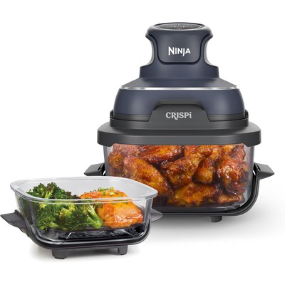 Ninja CRISPi 便携玻璃空气炸锅 蓝色 含1.4L+3.8L玻璃盒