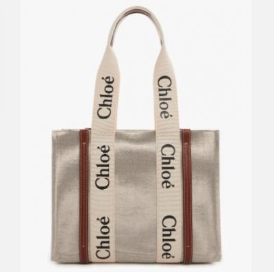 Chloe中号棕皮托特