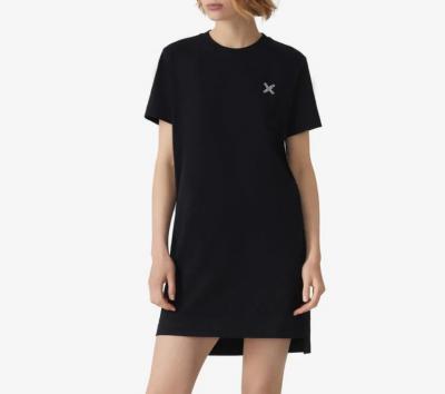 x logo 黑色T恤裙