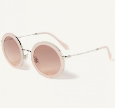 MiuMiu粉色圆形墨镜