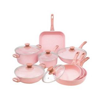 樱花粉锅具13件套