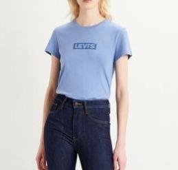 Levi's经典logo蓝色T恤