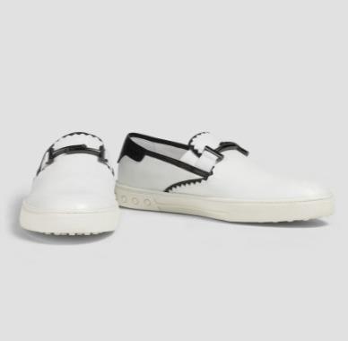 黑白拼色T字sneakers