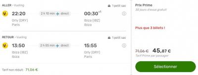 巴黎-Ibiza 伏林晚班ORY机场往返