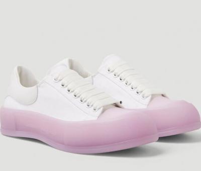 粉色果冻底帆布鞋