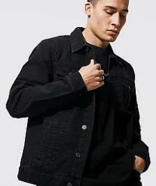 基础款黑色牛仔服
