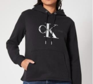 CK黑色连帽卫衣