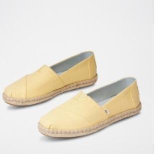 TOMS黄色帆布鞋