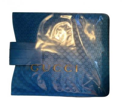 Gucci Pochette Guccy clutch en cuir Bleu