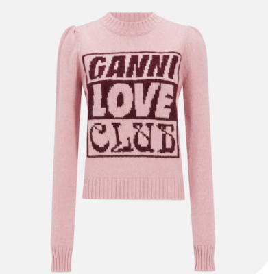 Ganni粉色羊毛衫