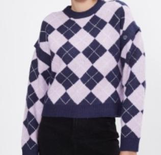 菱格纹毛衣