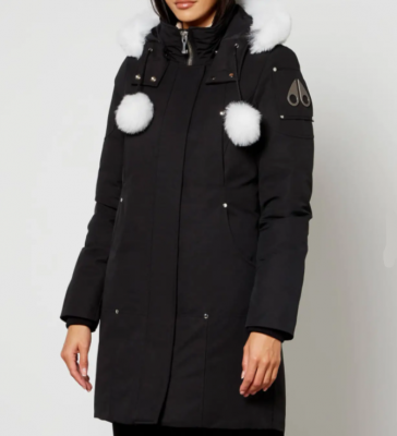 Moose白色毛领长款羽绒服