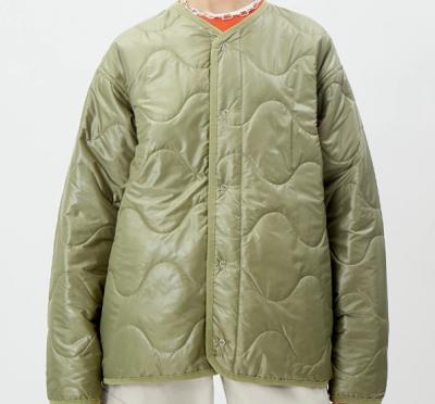 绿色骨头纹棉服
