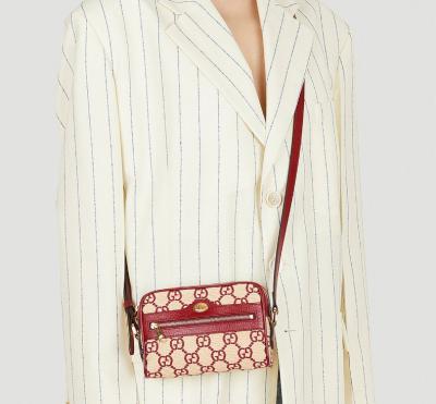 Gucci GG mini红色印花斜挎