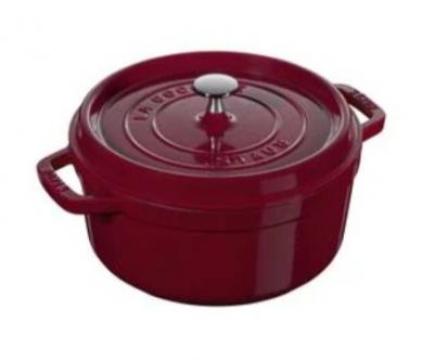 Staub酒红色铁锅28cm