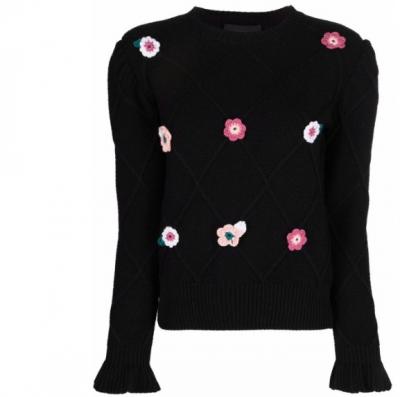 Boutique Moschino黑色针织小花