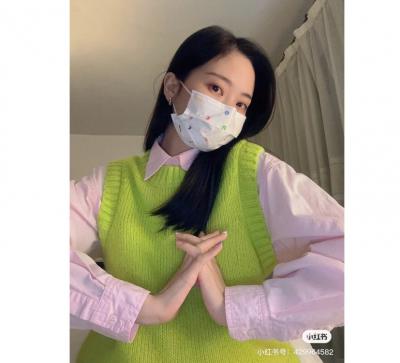 荧光绿针织马甲