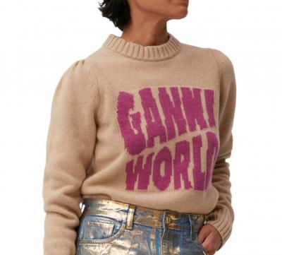 奶茶色针织Ganni World