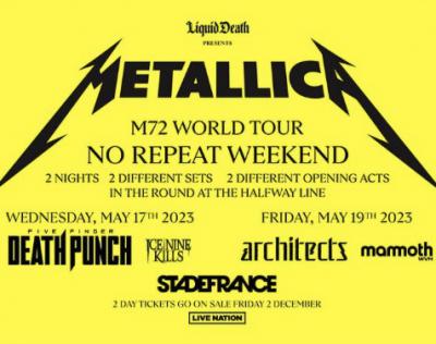 Metalica 演唱会门票(起价)