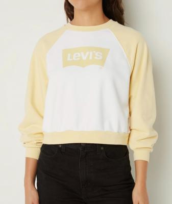 Levi's Logo印花奶黄色卫衣