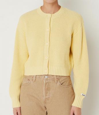 Levi's奶黄色圆领开衫毛衣