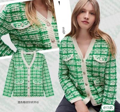 绿色小香风开衫