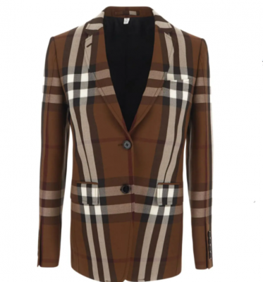 burberry格纹西装外套