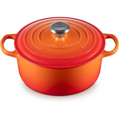 Le Creuset Signature铸铁珐琅锅24cm 185€，火焰橙4.2L，约半价