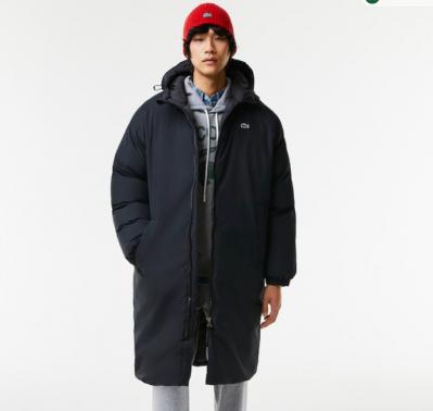 男款黑色中长款棉服