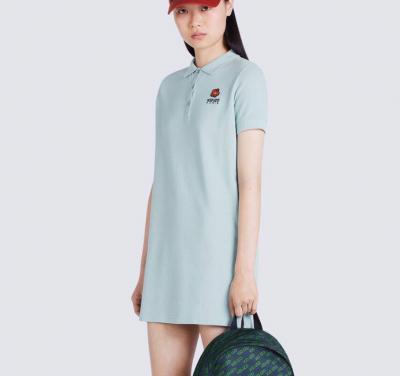 莫兰迪蓝polo裙