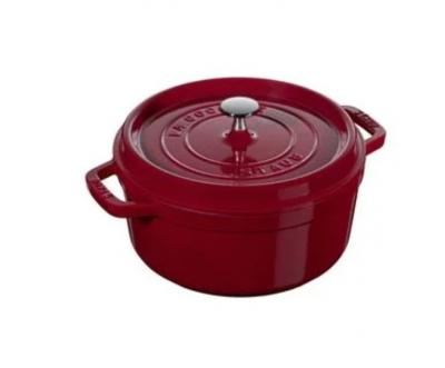Staub酒红珐琅铸铁锅24cm