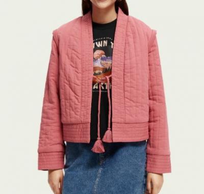 西瓜红流苏棉服
