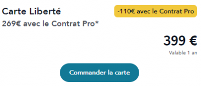 SNCF Carte Liberté立减110欧