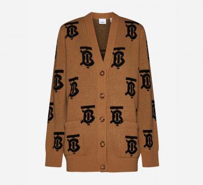 Burberry logo针织开衫