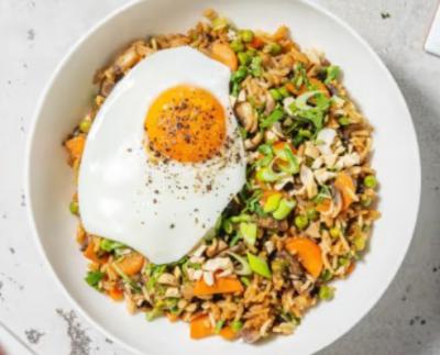 口蘑豌豆炒饭