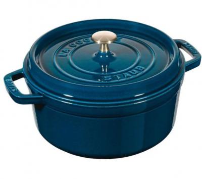 Staub 24cm蓝色珐琅锅