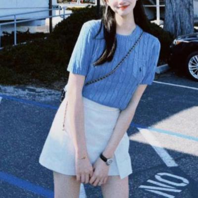 针织短袖毛衣