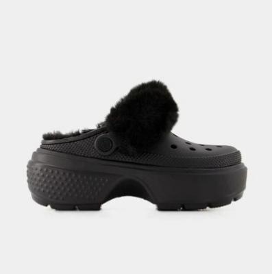 CROCS厚底毛毛鞋