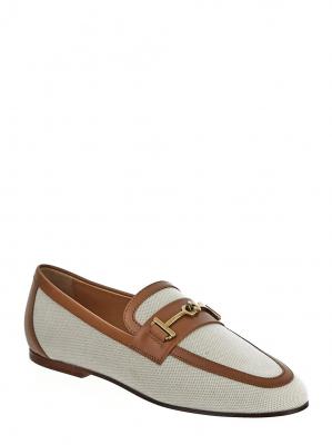 Tod's帆布拼皮乐福鞋