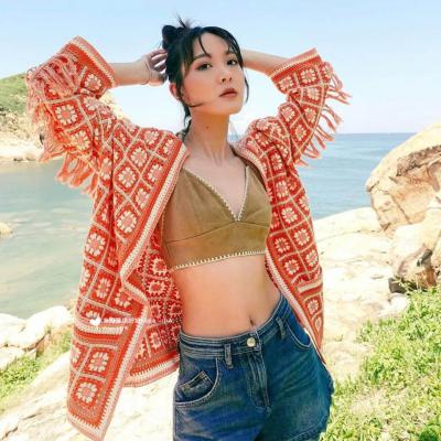 流苏钩编开衫