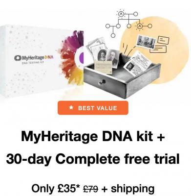 MyHeritage DNA 检测盒 + 30天完全免费试用