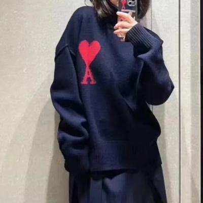 大爱心高领毛衣