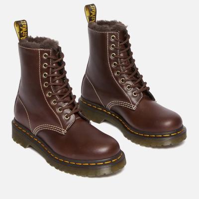 Dr. Martens 1460 勃艮第红毛绒马丁靴