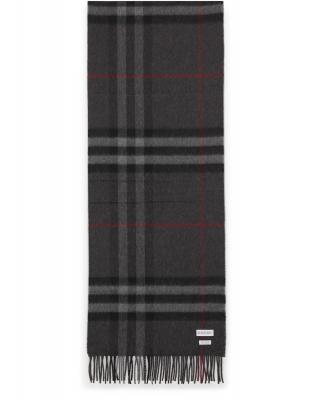 Burberry深灰格纹围巾