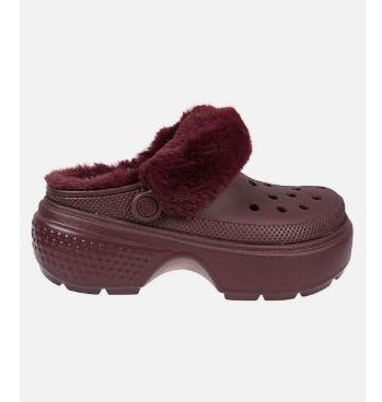 Crocs厚底毛毛拖