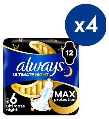 Always 夜用卫生巾 12片 x 4包