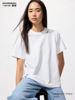 x ANYA HINDMARCH白色大眼萌仔T恤