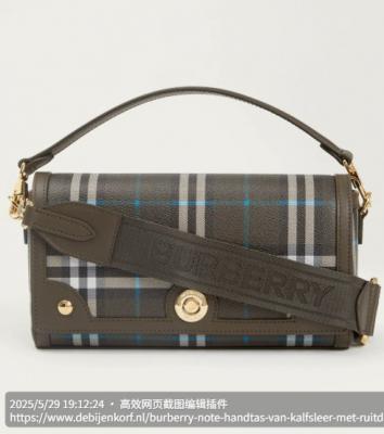 Burberry Note格纹手提包